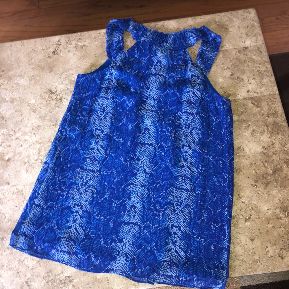 NWT INC 100% Pure Silk Snakeskin Striped Blouse - Picture 5 of 7